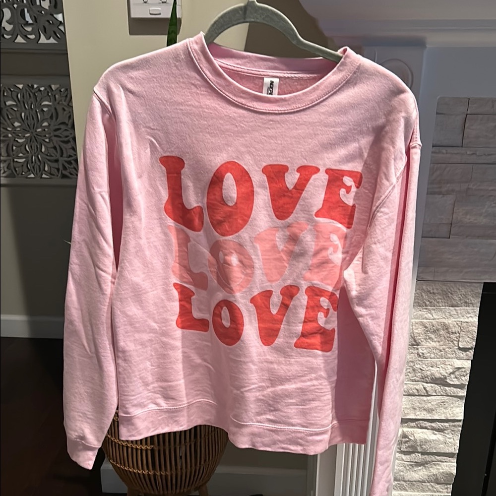 Pink Love Smiley face Sweatshirt